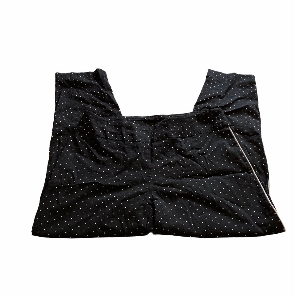 Zac & Rachel Black Polka Dot Stretch Ankle Pants 8